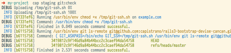 Capistrano Git Check Colour Example